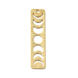 Honeyhandy Brass Pendants, Phase of the Moon, Golden, 30x7x0.5mm, Hole: 1.4mm