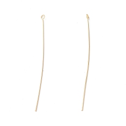 Honeyhandy Brass Eye Pins, for Jewelry Making, Real 18K Gold Plated, 18 Gauge, 70x3.5mm, Hole: 1mm