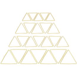 SUNNYCLUE 1 Box 60Pcs 3 Sizes Triangle Linking Rings Earrings Beading Hoop Brass Metal Open Bezels Frame Charms for Earring Findings Crafts Jewelry Making Supplies, Golden