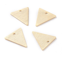 Honeyhandy Brass Charms, Triangle, Real 24K Gold Plated, 13x12x0.5mm, Hole: 1.2mm