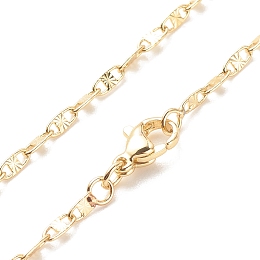 Honeyhandy Brass Oval Link Chains Necklace for Women, Cadmium Free & Lead Free, Real 18K Gold Plated, 17.72 inch(45cm)