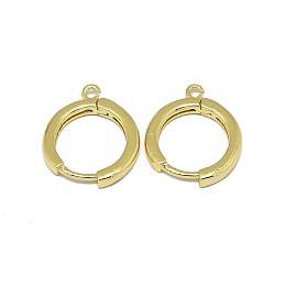 Honeyhandy Brass Huggie Hoop Earring Findings, Long-Lasting Plated, Circle Ring, Golden, 16.5x13.5x2mm, Hole: 1.2mm, Pin: 0.8mm