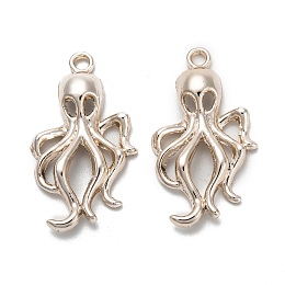 Honeyhandy Alloy Pendants, Octopus, Light Gold, 31x16x4mm, Hole: 1.5mm