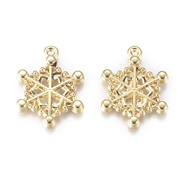 Honeyhandy Alloy Pendants, Snowflake, for Christmas, Golden, 20x15.5x2mm, Hole: 1.2mm