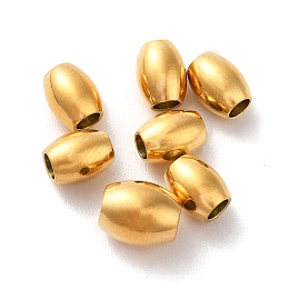 Honeyhandy 304 Stainless Steel Spacer Beads, Barrel, Golden, 5x4mm, Hole: 2mm