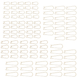 Arricraft 100Pcs/Box 5 Size 304 Stainless Steel Hoop Earring Findings, Kidney Ear Wire, Golden, 21 Gauge, 20~39x11~13.5x0.7mm, Pin: 0.7mm