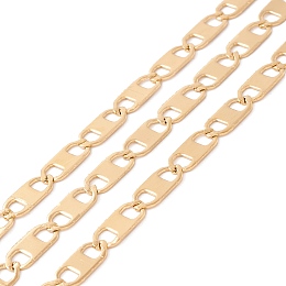 Ion Plating(IP) 304 Stainless Steel Chains, Unwelded, with Spool, Golden, 11x5x0.5mm, about 32.81 Feet(10m)/Roll