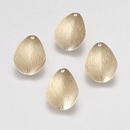 Honeyhandy Brass Pendants, teardrop, Golden, 20x13x2mm, Hole: 1mm