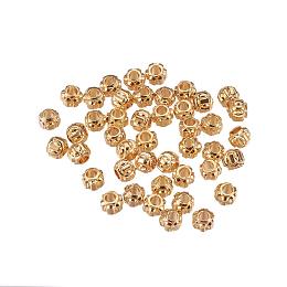 ARRICRAFT Brass Bead Spacers, Real Gold Plated, Lantern, 3x2.5mm, Hole: 1mm