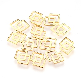 Honeyhandy 304 Stainless Steel Filigree Joiners Links, Double Rhombus, Golden, 16x11.5x1mm, Hole: 2.5mm