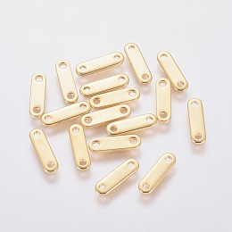 Honeyhandy 201 Stainless Steel Chain Tabs, Chain Extender Connectors, Oval, Golden, 12x3x1mm, Hole: 1.4mm