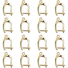 PandaHall Elite 10 Pairs (20Pcs) 18K Gold Plated Leverback Earring Hooks Brass Hoop Earring Findings for Earring Making