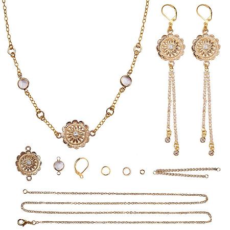 SUNNYCLUE DIY 1 Set Fashion Flower Necklace Dangle Earrings Jewelry Set Making Starter Kit for Beginners, Nickel Free, 24