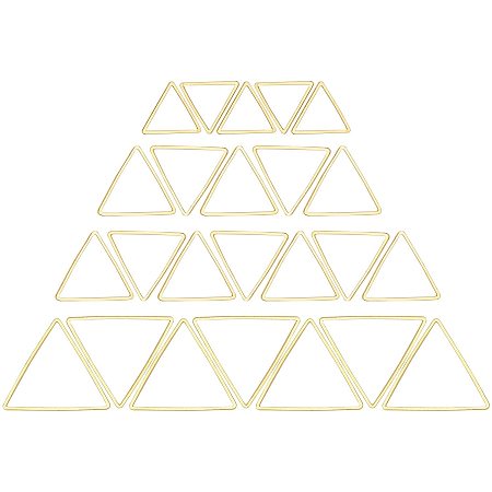 SUNNYCLUE 1 Box 60Pcs 3 Sizes Triangle Linking Rings Earrings Beading Hoop Brass Metal Open Bezels Frame Charms for Earring Findings Crafts Jewelry Making Supplies, Golden