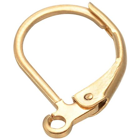 UNICRAFTALE 20pcs Stainless Steel Leverback Earring Findings Golden Leverback Earring Components with Loop 0.7x0.6mm Pin Hoop Earrings for Jewelry Earrings Making 16x12x0.8mm