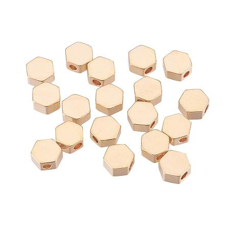 ARRICRAFT 20pcs Hexagon Shape Real Gold Plated Brass Bead Spacers with 1.5mm Hole for Bracelet Necklace Jewelry DIY Craft Making, Golden