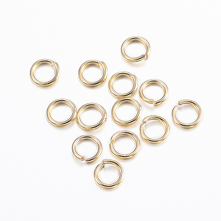 Honeyhandy 304 Stainless Steel Jump Rings, Open Jump Rings, Real 24K Gold Plated, 21 Gauge, 4.5x0.7mm, Inner Diameter: 3.1mm