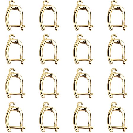 PandaHall Elite 10 Pairs (20Pcs) 18K Gold Plated Leverback Earring Hooks Brass Hoop Earring Findings for Earring Making