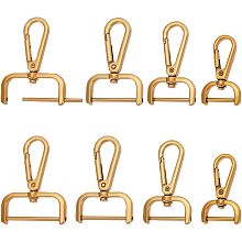 PandaHall Elite 8pcs D-Rings Swivel Snap Hooks, 4 Sizes Removable D-Rings Lobster Clasps Replacement Push Gate Snap Hooks for Lanyard Key Rings Leather Crafts Purse Making, 0.75/0.98/1.26/1.5"