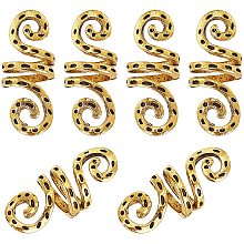 Pandahall Elite 40pcs Antique Golden Spiral Hair Beads, Alloy Hair Braiding Beads Vikings Dreadlocks Beads Spiral Hair Coils for Braid Beards Hair Pendants