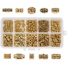 Arricraft 10 Style Antique Gold Spacer Beads, Metal Column Jewelry Beads Charm for DIY Bracelet Necklace Jewelry Making, 250pcs