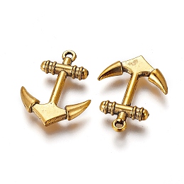 Tibetan Style Alloy Pendants, Anchor, Antique Golden, 26x19x4mm, Hole: 1.5mm