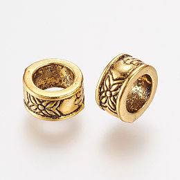 Honeyhandy Tibetan Style Alloy European Beads, Ring, Antique Golden, 8x4.5mm, Hole: 5mm