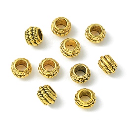 Honeyhandy Tibetan Style Alloy Spacer Beads, Rondelle, Antique Golden, 6x8mm