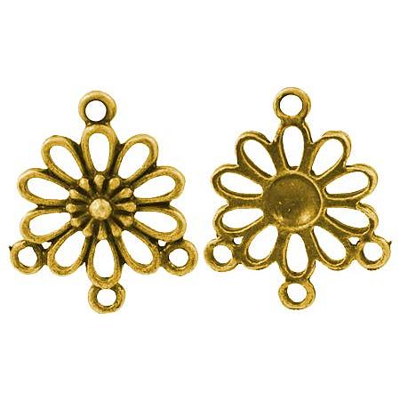 ARRICRAFT 500 pcs Tibetan Style Flower Shape Alloy Chandelier Components Metal Links for Earring Pendant DIY Jewelry Making, Antique Golden