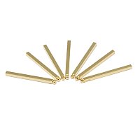 NBEADS 300 Pcs Brass Pendants, Rack Plating, Rectangle, Golden, 30x2x2mm, Hole: 1mm