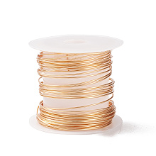 Honeyhandy Eco-Friendly Copper Wire, Round, Beading Wire for Jewelry Making, Long-Lasting Plated, Light Gold, 20 Gauge, 0.8mm, about 16.40 Feet(5m)/Roll