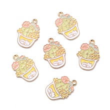 ARRICRAFT Alloy Enamel Pendants, Bonsai, Cactus, Colorful, 25x18x1.5mm, Hole: 1.6mm