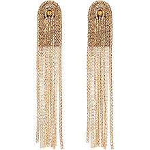 SUPERFINDINGS 2Pcs Fashion Tassel Epaulettes Alloy Shoulder Badge Detachable Light Gold Tassel Chain Epaulet Shoulder Decoration Fixed by Pin for Jackets Metal Punk Fringe