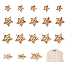 SUPERFINDINGS 30Pcs 3 Sizes Star Sewing Buttons Light Gold Alloy Shank Buttons Craft Blazer Button Set for Clothes Shirts Blazer Suits Suits Sport Coat Uniform Jacket Sweaters