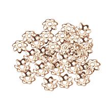 ARRICRAFT 1000pcs Flower Shape More-Petal Iron Bead Caps Spacers for Jewelry Making, Light Gold