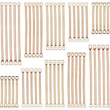 SUNNYCLUE 1 Box 150Pcs 5 Size Bar Link Charm Iron Earring Bar Connectors 2 Hole Stick Strip Long Vertical Rectangle Blanks Pendants for Jewelry Making Charms Findings Accessory, Gloden