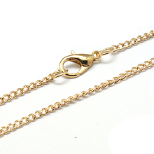 Honeyhandy Iron Necklace Making, Twisted Curb Chain, with Alloy Lobster Clasp, Light Gold, 24.45 inch