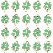 NBEADS 100 Pcs Four Leaf Charms Pendents, St. Patrick's Day Enamel Shamrock Charms Lucky Clover Resin Pendants for DIY Crafting Jewelry Making