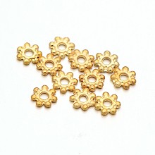 Honeyhandy Light Gold Plated Alloy Daisy Spacer Beads, Golden, 4.5x1mm, Hole: 1mm