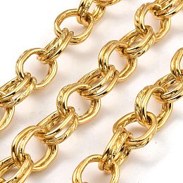 Honeyhandy Aluminium Cable Chains, Unwelded, with Spool, Light Gold, 22x16x2.5mm, about 16.40 Feet(5m)/Roll