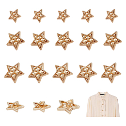 SUPERFINDINGS 30Pcs 3 Sizes Star Sewing Buttons Light Gold Alloy Shank Buttons Craft Blazer Button Set for Clothes Shirts Blazer Suits Suits Sport Coat Uniform Jacket Sweaters