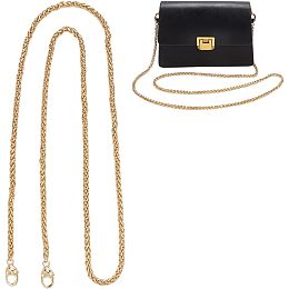 WADORN Iron Purse Chain Strap, 48 Inch Gold Handbag Chain Thin Metal Crossbody Bag Chain Shoulder Chain Strap with Heart Shape Buckles Lady's Bag Chain Accessory for Evening Pouch Bag Wallet