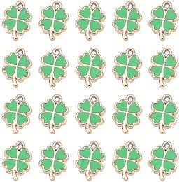 NBEADS 100 Pcs Four Leaf Charms Pendents, St. Patrick's Day Enamel Shamrock Charms Lucky Clover Resin Pendants for DIY Crafting Jewelry Making