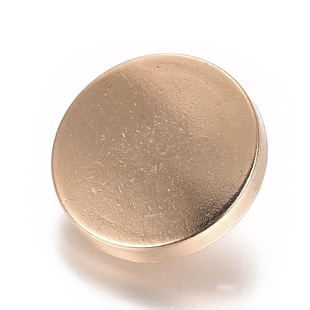 Honeyhandy Alloy Shank Buttons, 1-Hole, Flat Round, Light Gold, 15x7mm, Hole: 2mm
