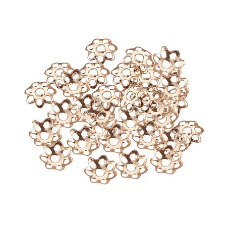 ARRICRAFT 1000pcs Flower Shape More-Petal Iron Bead Caps Spacers for Jewelry Making, Light Gold