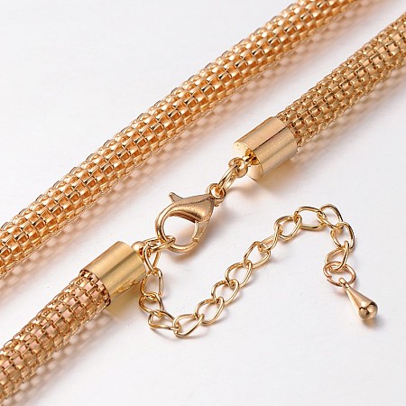 Iron Lantern Chain Necklace Making, with Alloy Lobster Claw Clasps and Iron End Chains, Light Gold, 30.3 inches
