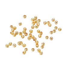 NBEADS 10000 Pcs Iron Spacer Beads, Nickel Free, Round, Golden, about 2mm in diameter, hole: 0.8mm