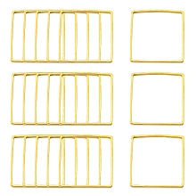 Honeyhandy Square Brass Linking Rings, Nickel Free, Golden, 15x15x1.1mm