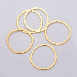 Honeyhandy Tibetan Style Alloy Linking Rings, Lead Free & Cadmium Free & Nickel Free, Golden, 51x49x1.5mm.