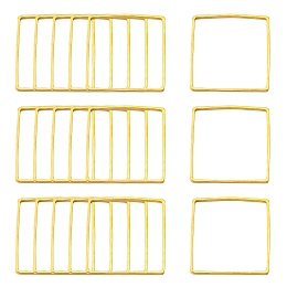 Honeyhandy Square Brass Linking Rings, Nickel Free, Golden, 15x15x1.1mm